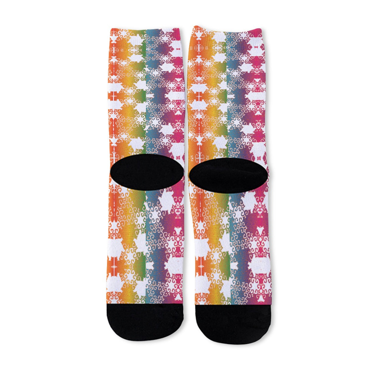 Rainbow Trefoil Fantasy Socks
