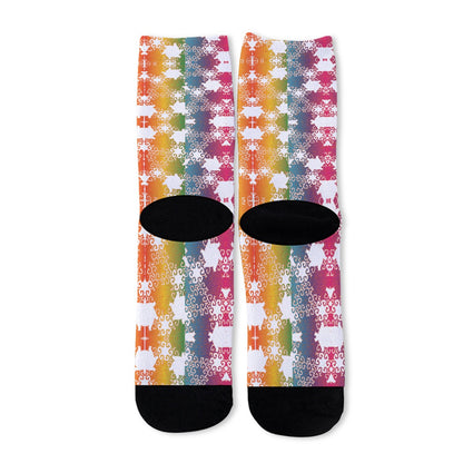 Rainbow Trefoil Fantasy Socks