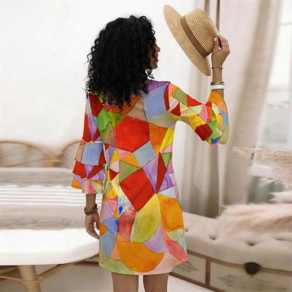 The Non-Inverted Universe Stacked Ruffle Sleeve Dress