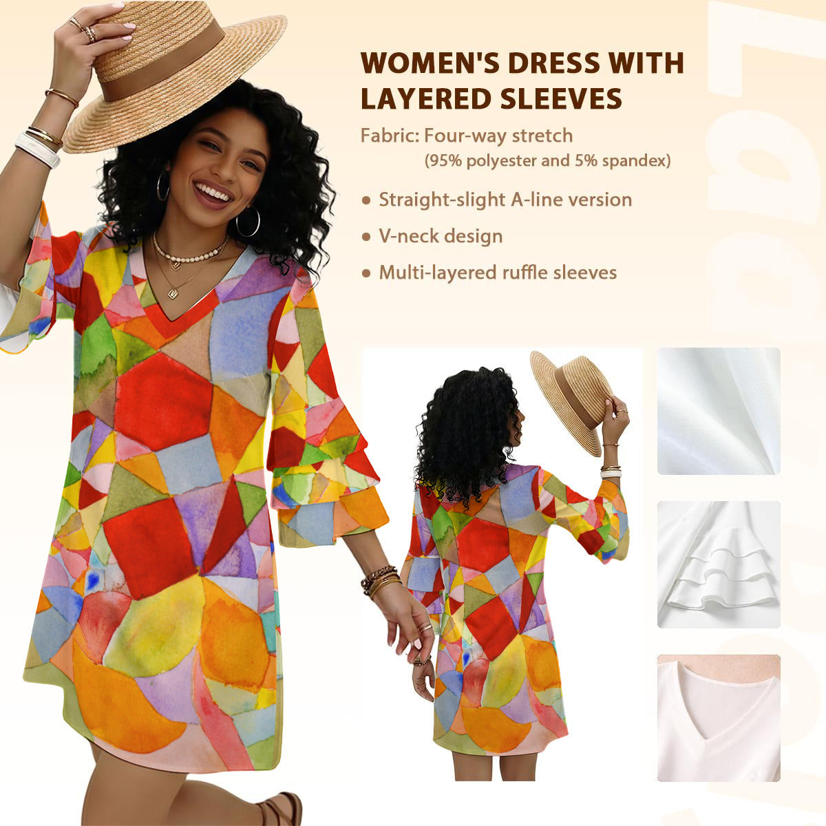 The Non-Inverted Universe Stacked Ruffle Sleeve Dress