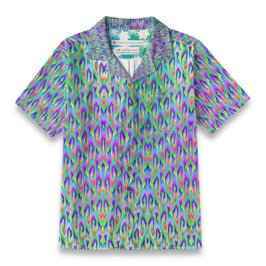 Monet on a Lot of Acid, in the Garden Short Sleeve Hawaiian Shirt