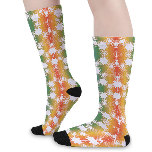Rainbow Trefoil Fantasy Socks