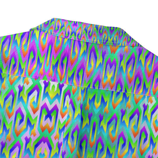 Monet on a Lot of Acid, in the Garden Short Sleeve Hawaiian Shirt