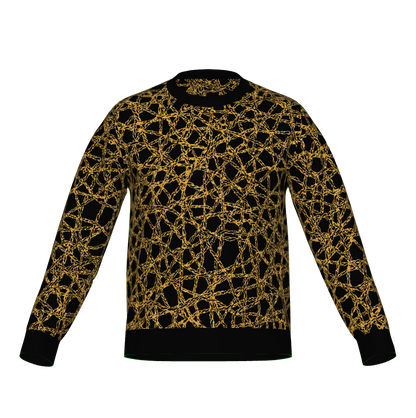 Heavenly Golden Knotverse Knitted Jumper