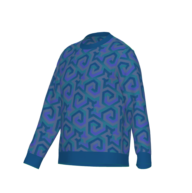Blue Trefoil Knitted Jumper