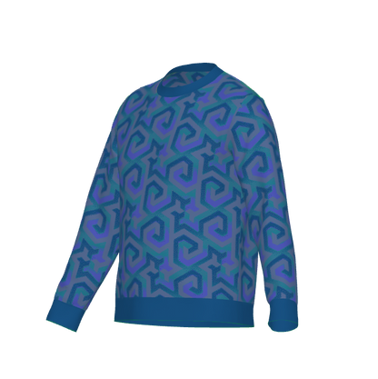 Blue Trefoil Knitted Jumper