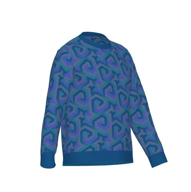 Blue Trefoil Knitted Jumper