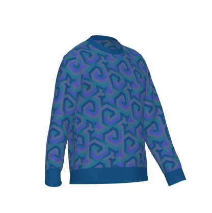 Blue Trefoil Knitted Jumper
