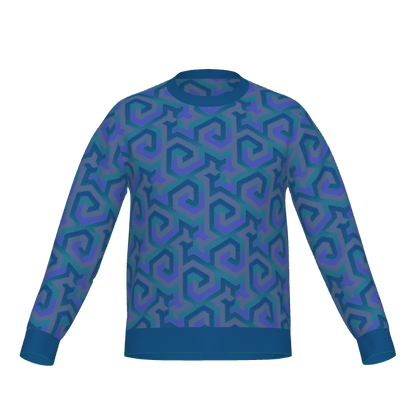 Blue Trefoil Knitted Jumper