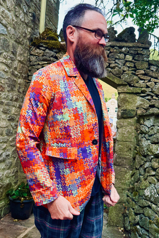 Gentlemen's CyberTweed Blazer in Earth Tones - 100% cotton shell