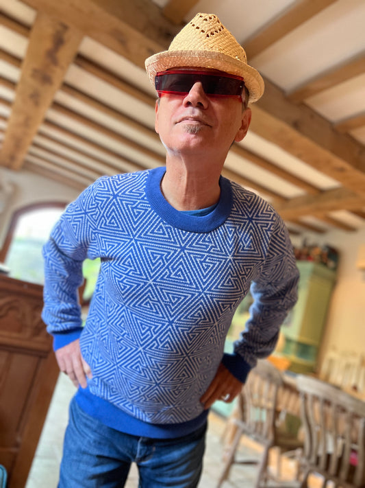 Ramanujan Blue Knitted Jumper