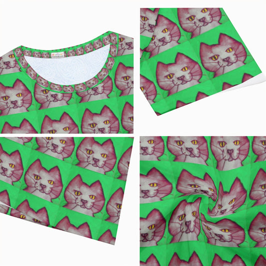 Green Cats Float Mysteriously on the Green World T-shirt