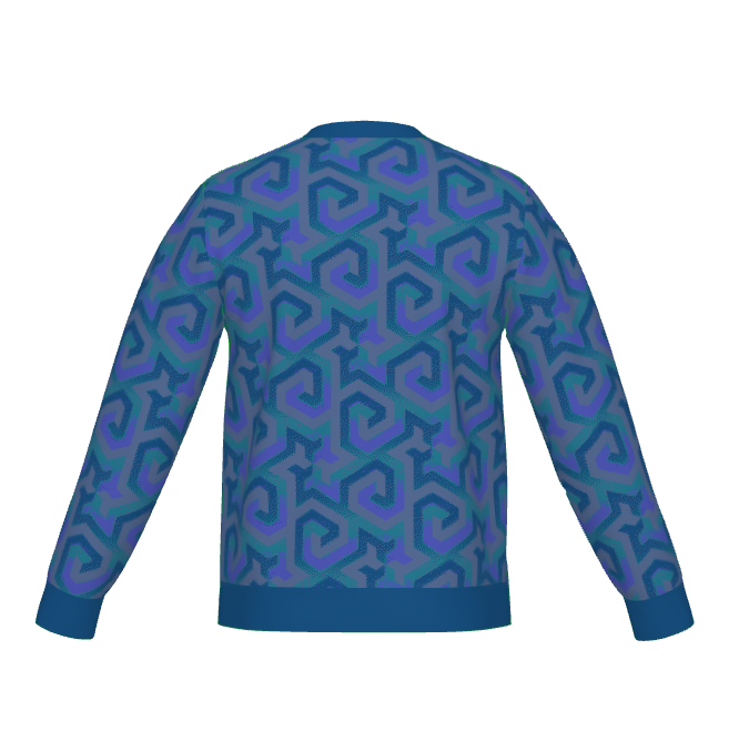 Blue Trefoil Knitted Jumper