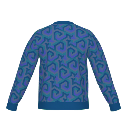 Blue Trefoil Knitted Jumper