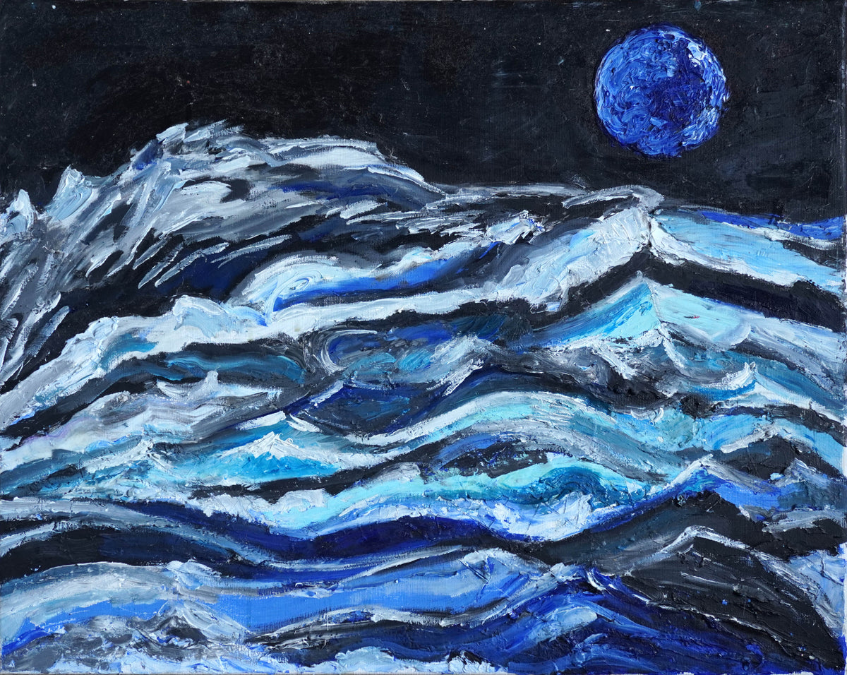 Moon and Sea (blue)